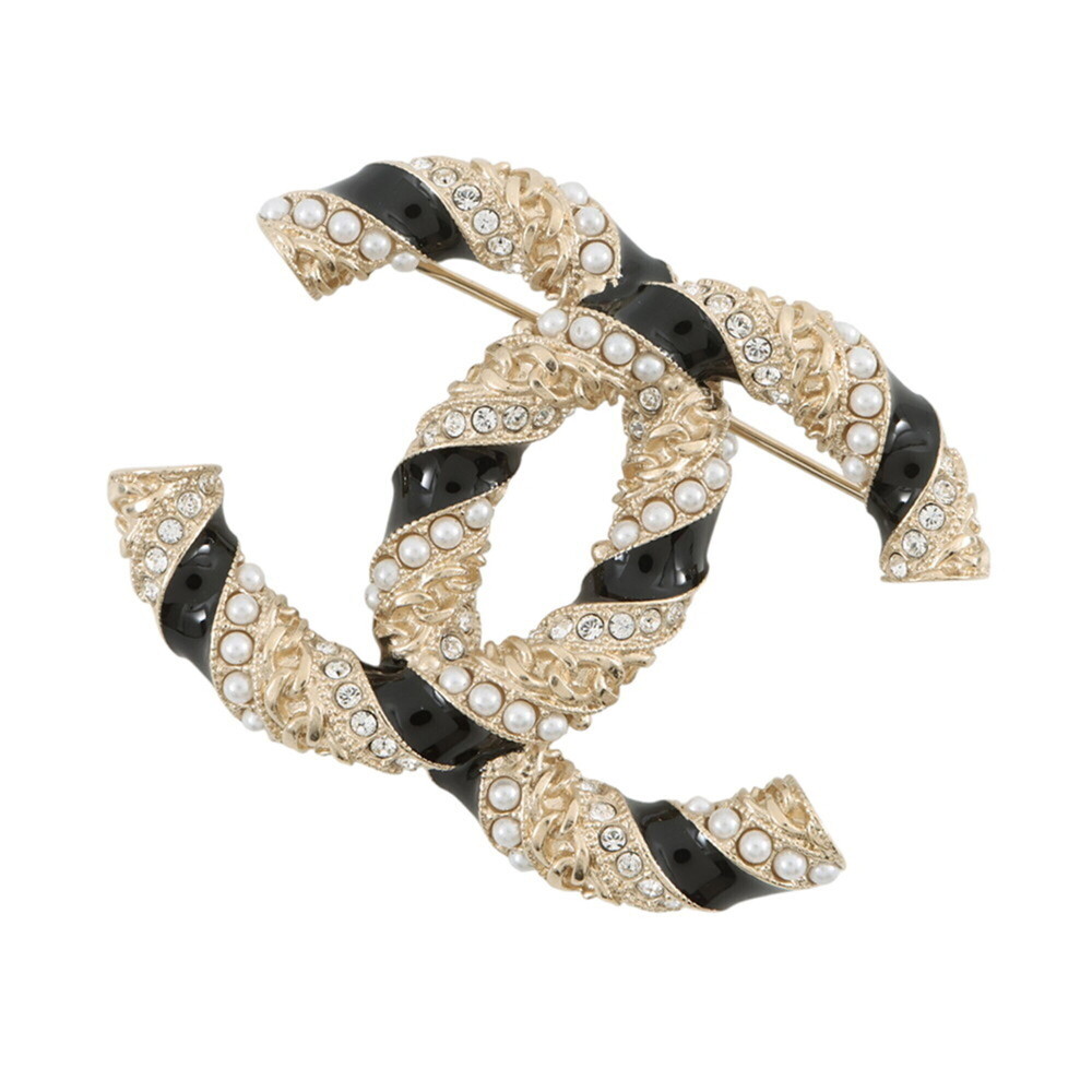 Chanel Brooch, Coco Mark Rhinestone, Faux Pearl, A21 C AB5776 CHANEL BROACH